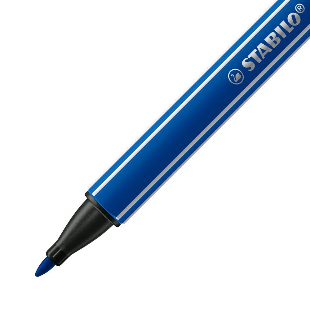STABILO pointMax Fineliner 0.8 mm Blu Oltremare - Punta in Nylon, Inchiostro Inodore, Resistente fino a 24 Ore senza Cappuccio