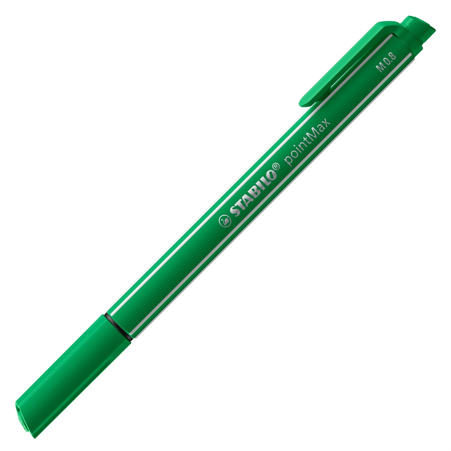 STABILO pointMax Pennarello a Punta Singola Verde Smeraldo 0,8 mm con Punta in Nylon e Inchiostro Inodore