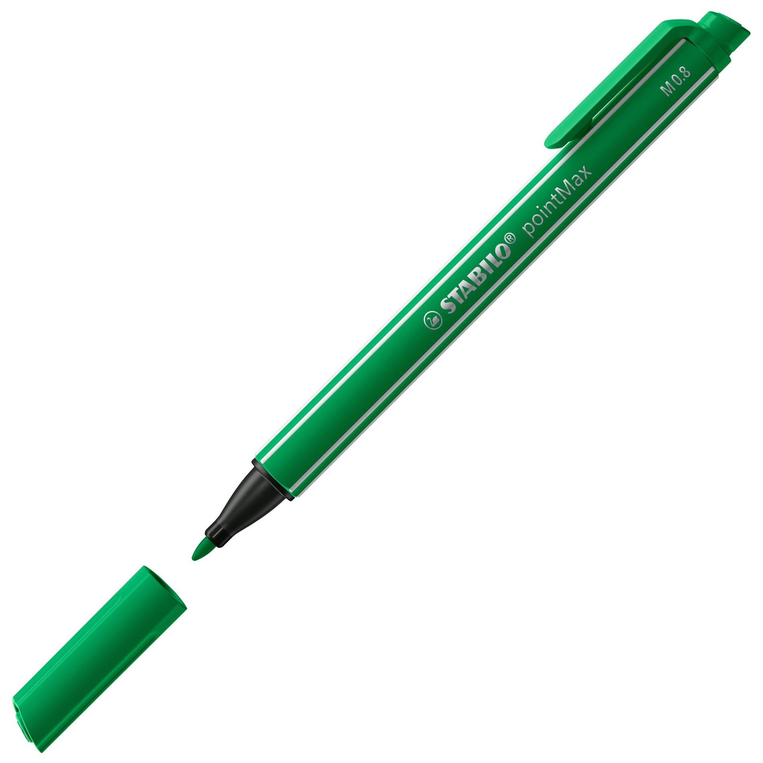 STABILO pointMax Pennarello a Punta Singola Verde Smeraldo 0,8 mm con Punta in Nylon e Inchiostro Inodore