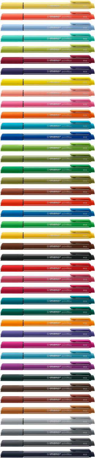 STABILO pointMax Pennarello a Punta Singola Verde Smeraldo 0,8 mm con Punta in Nylon e Inchiostro Inodore