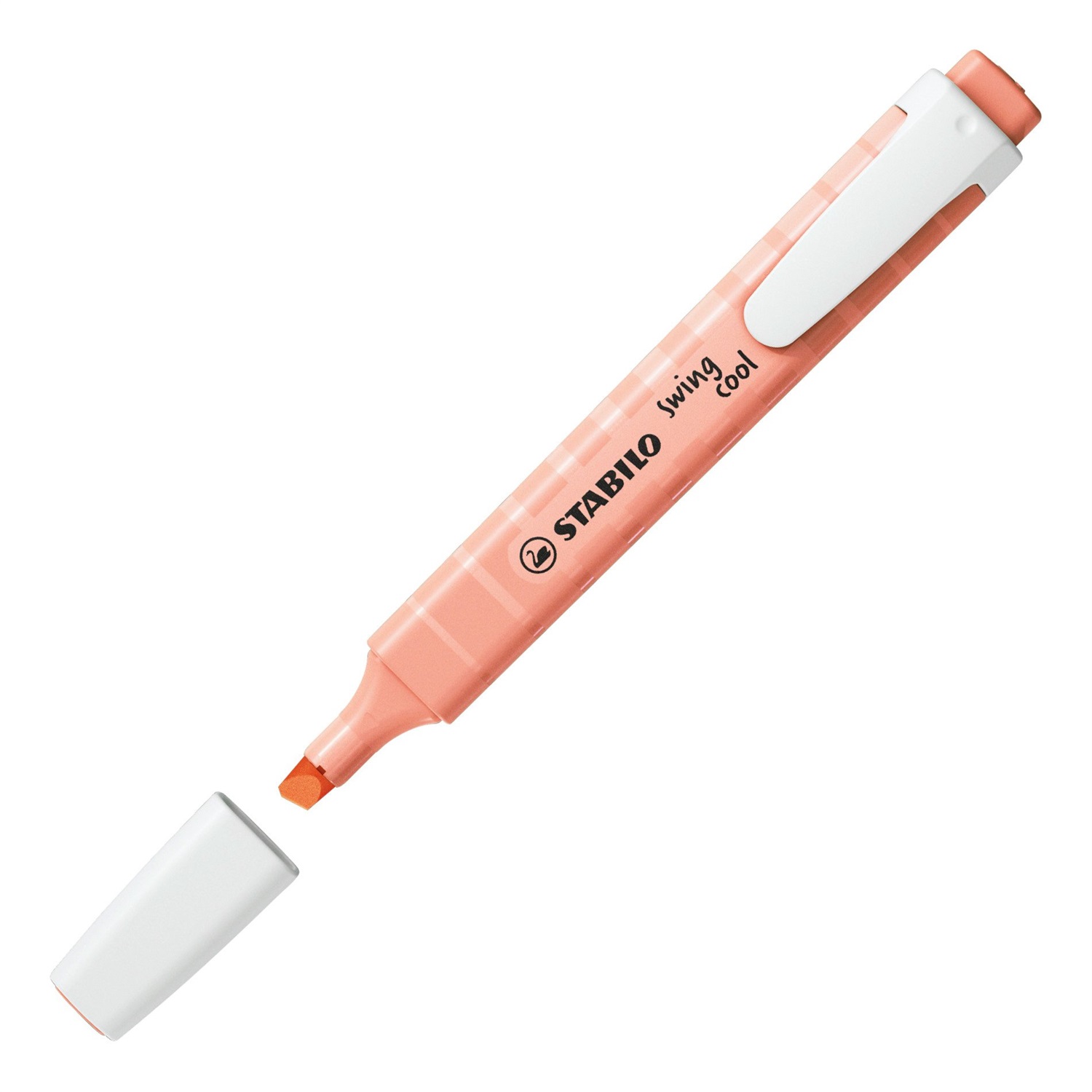 STABILO swing cool Pastel Evidenziatore Rosa Pesca - Confezione da 10 - Punta smussata - Tecnologia Anti-Dry-Out