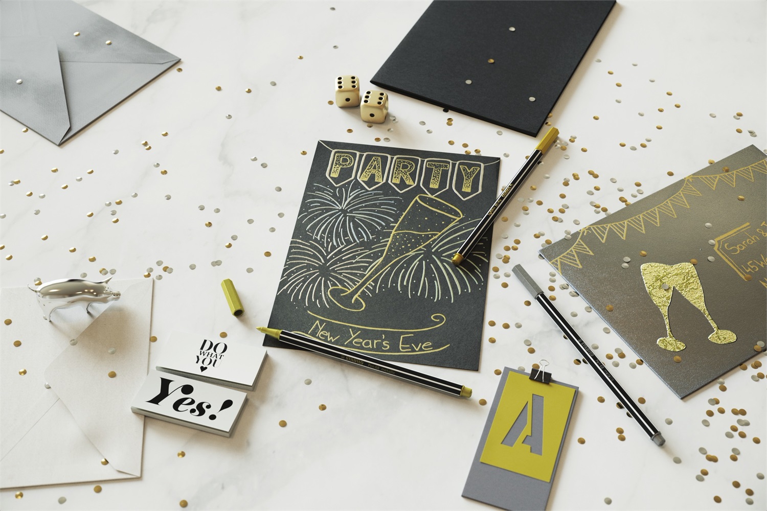 STABILO Pen 68 metallic - Pennarello Metallizzato Oro - Ideale per Decorazioni e Lettering - Confezione da 1 o 10 pz