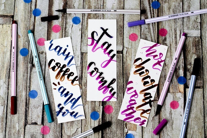 STABILO Pen 68 brush - Pennarello a punta a pennello M 1 mm blu di prussia - Ideale per hand lettering e acquarello