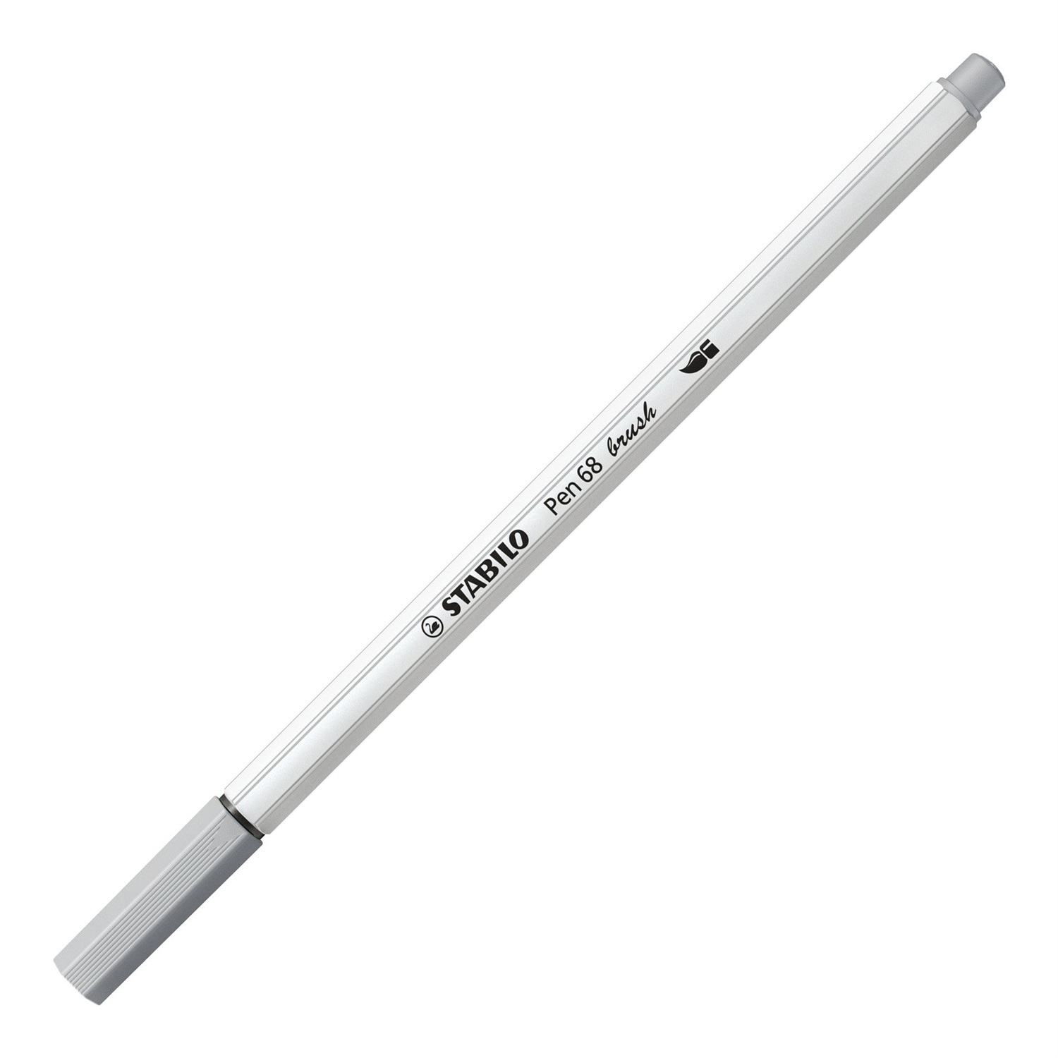 STABILO Pen 68 brush - Pennarello a punta a pennello M 1 mm Grigio Freddo Medio 568/95