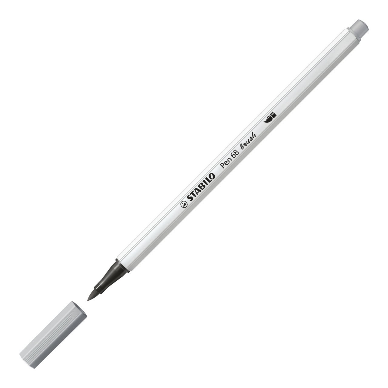STABILO Pen 68 brush - Pennarello a punta a pennello M 1 mm Grigio Freddo Medio 568/95