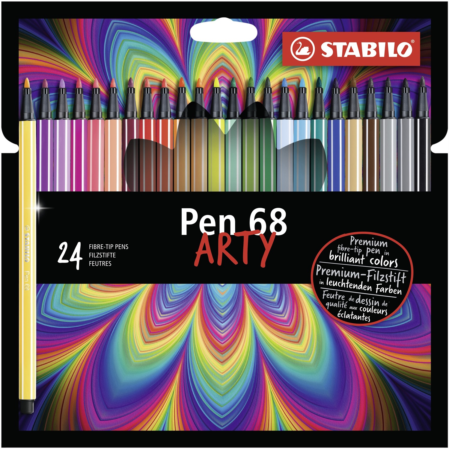 Stabilo Pen 68 - Pennarello Premium ARTY - Astuccio da 24 pz - Colori Assortiti - Punta 1 mm - Resistente fino a 24 ore