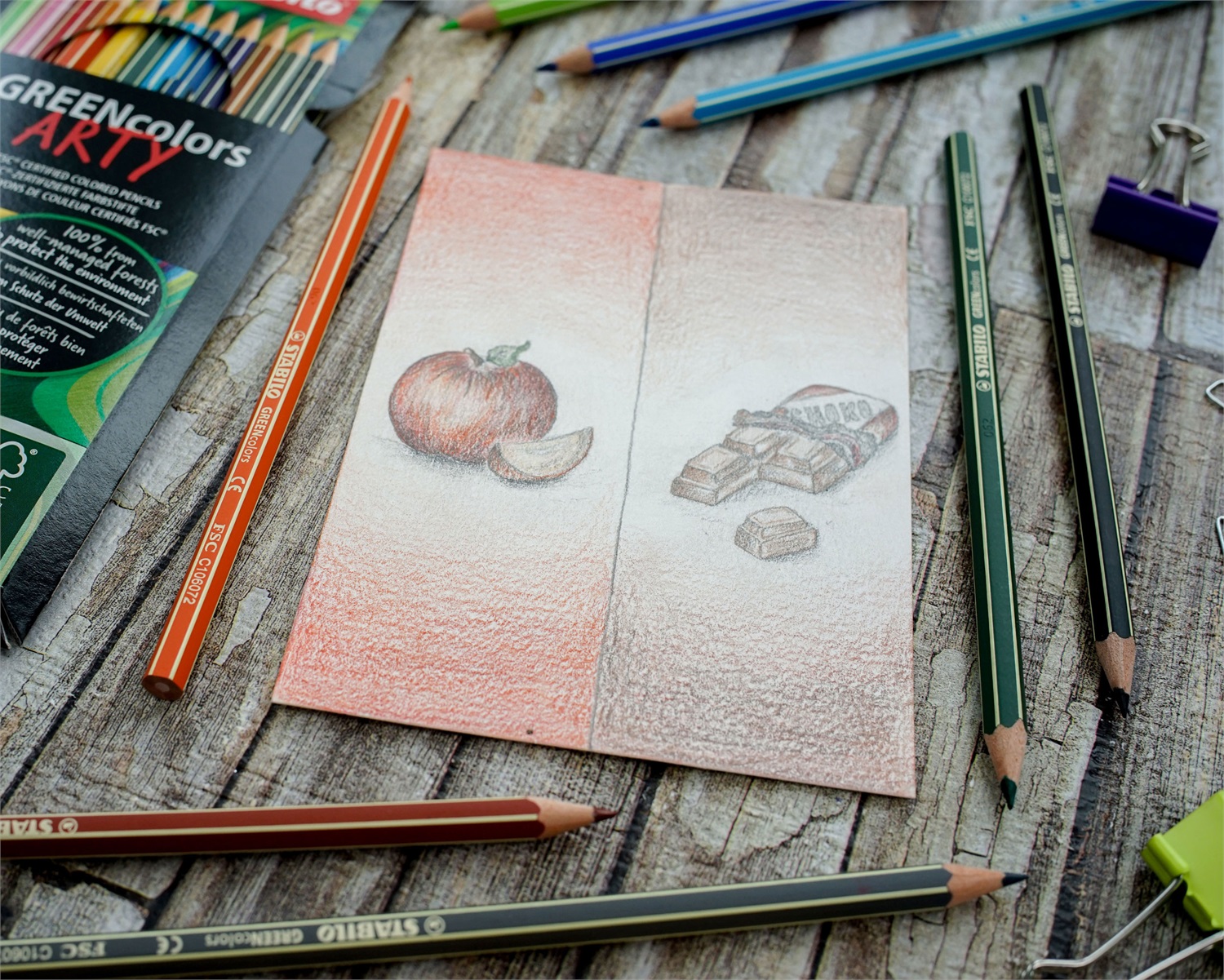 STABILO GREENcolors - Matita colorata Ecosostenibile - ARTY - Astuccio da 24 colori assortiti - Fusto esagonale in legno certificato FSC