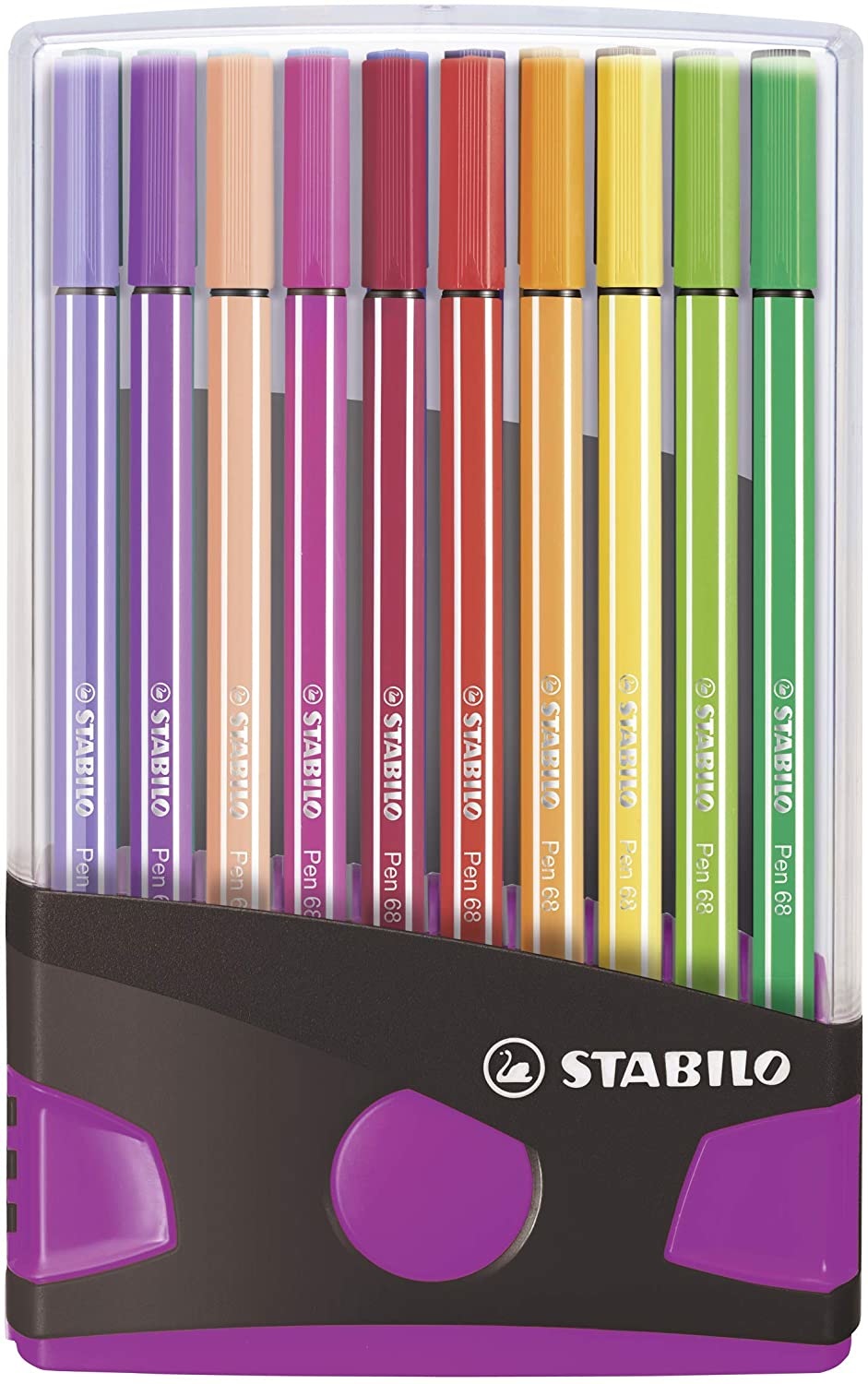 Stabilo Pen 68 - Pennarello Premium Colorparade - Astuccio da 20 pz - Antracite/Rosa - Punta 1 mm - Colori brillanti e resistenti