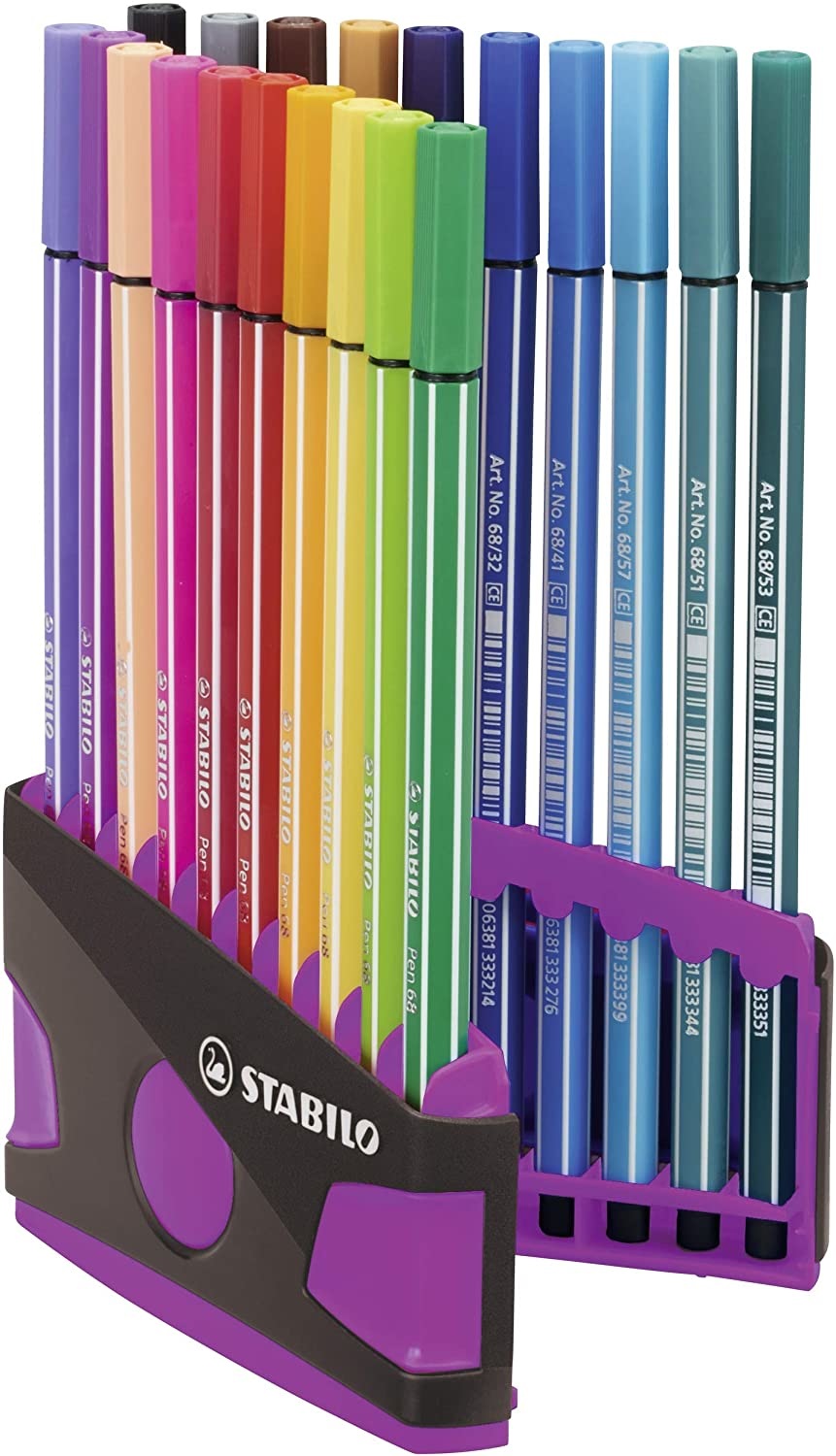 Stabilo Pen 68 - Pennarello Premium Colorparade - Astuccio da 20 pz - Antracite/Rosa - Punta 1 mm - Colori brillanti e resistenti