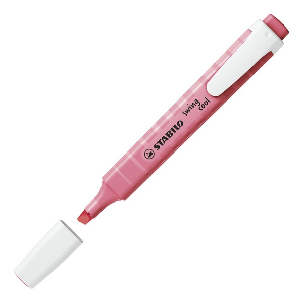 STABILO Swing Cool Pastel - Evidenziatore Punta Scalpello - Astuccio da 4 pz - Colori Rosa Corallo, Fior di Ciliegio, Azzurro Ghiaccio, Lime - Ampiezza Tratto 1 4 mm - Inchiostro a Base d'Acqua