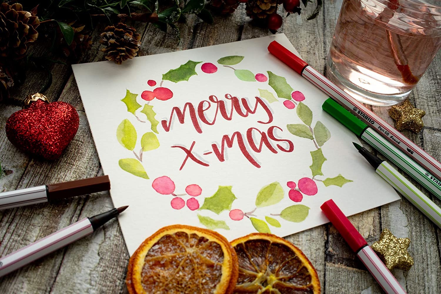 STABILO Pen 68 Brush - Pennarello con Punta a Pennello M, 25 Colori Assortiti, Scatola in Metallo