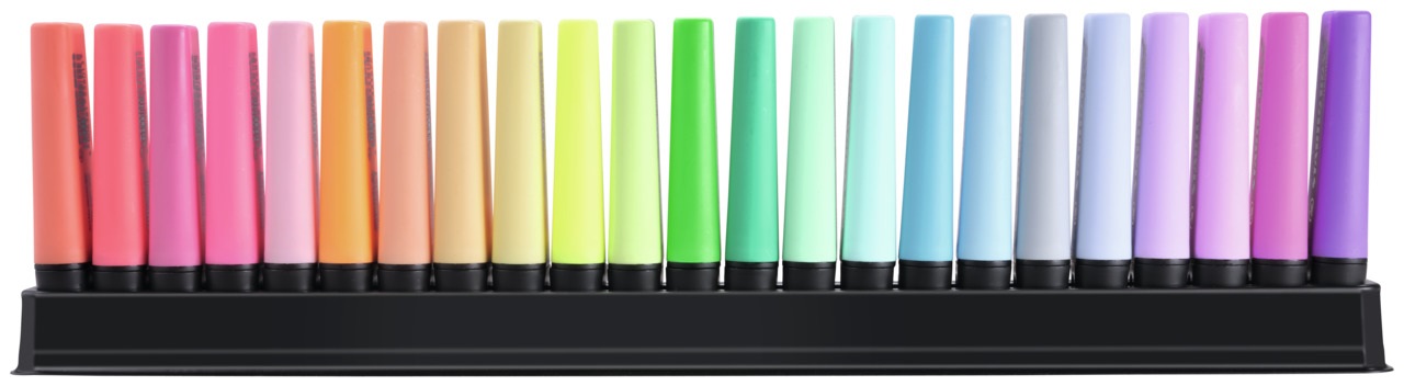 STABILO BOSS ORIGINAL - Evidenziatore Desk-Set 50 Years Edition - 23 Colori assortiti (9 Neon 14 Pastel) - Ampiezza tratto 2-5 mm, Tecnologia Anti-Dry-Out