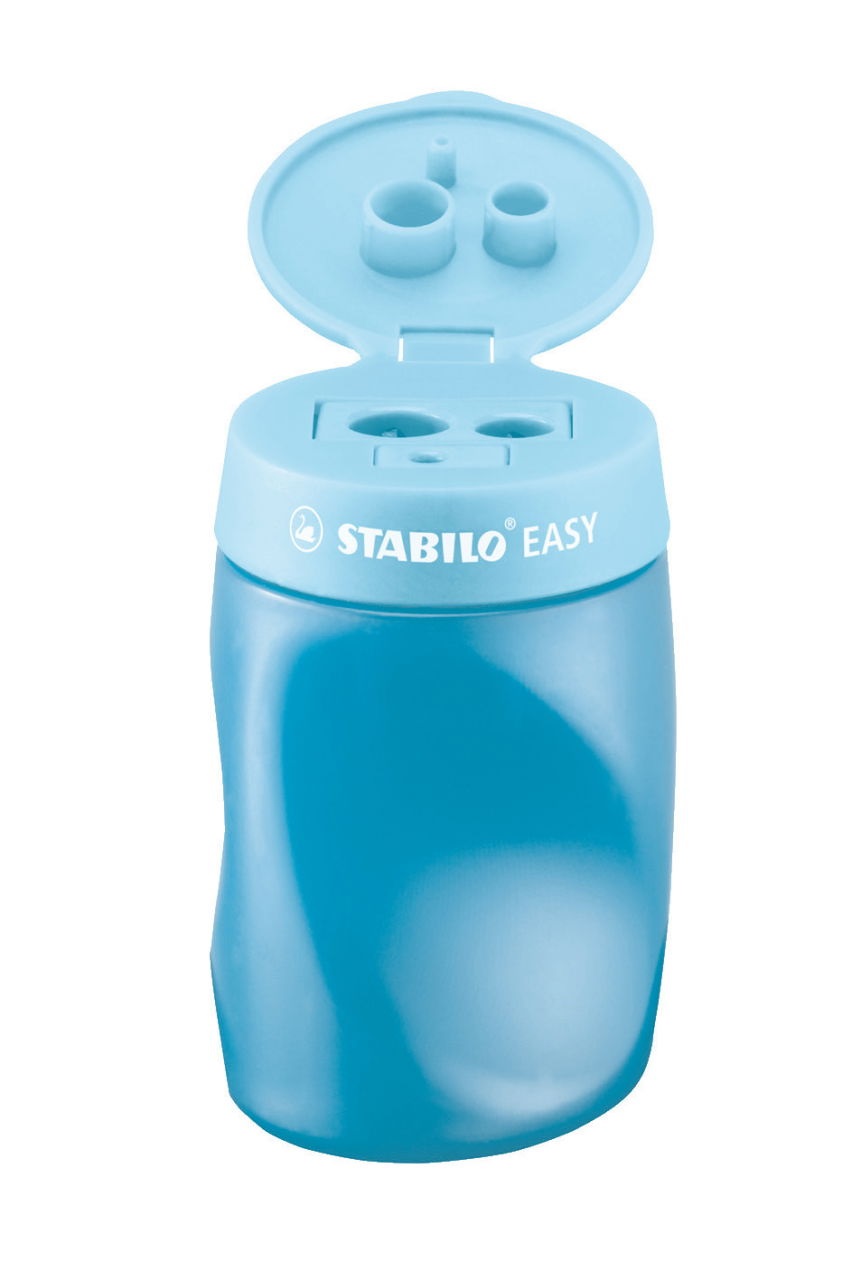STABILO EASYgraph - Matita Ergonomica Triangolare Azzurra per Destrimani e Mancini con Gomma e Temperino
