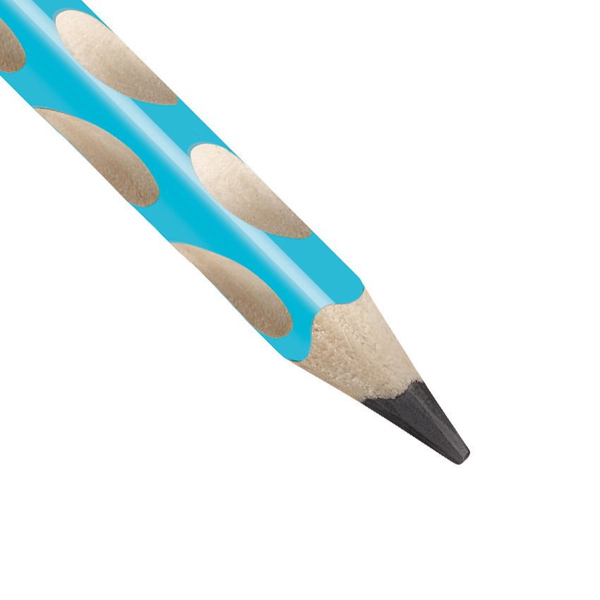 STABILO EASYgraph - Matita Ergonomica Triangolare Azzurra per Destrimani e Mancini con Gomma e Temperino