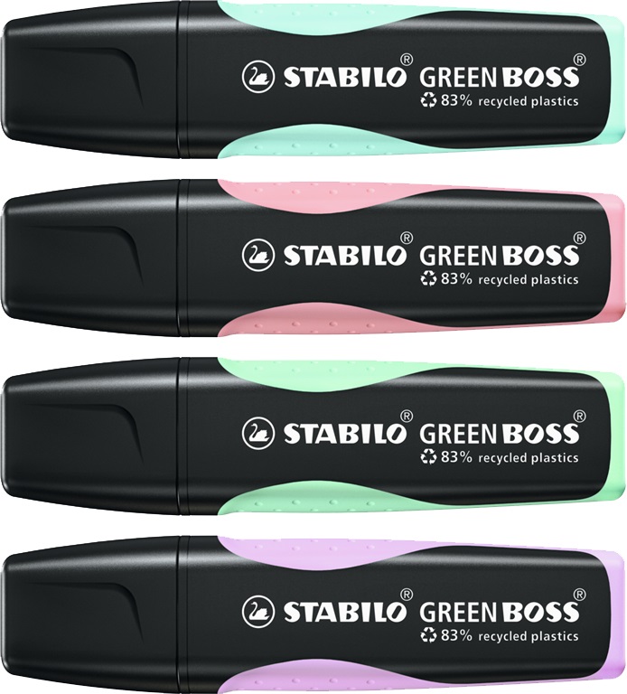Stabilo Green Boss Pastel - Espositore da banco con 15 evidenziatori in colori assortiti