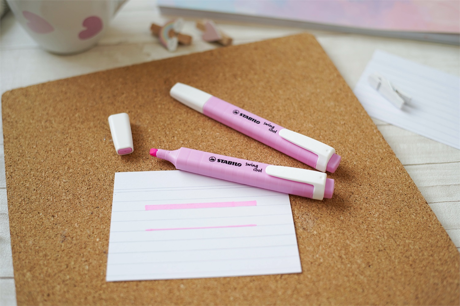 STABILO Evidenziatore Swing Cool Pastel Fucsia Freddo - Punta Smussata, Ampiezza Tratto 1 4 mm, Tecnologia Anti-Dry-Out