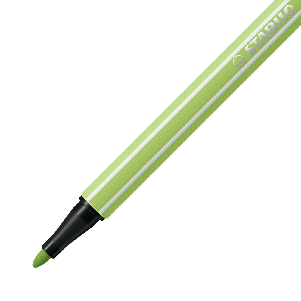 STABILO Pen 68 Pennarello Verde Pistacchio 1 mm - Punta in Fibra, Inchiostro a Base d'Acqua, Resistente fino a 24 Ore