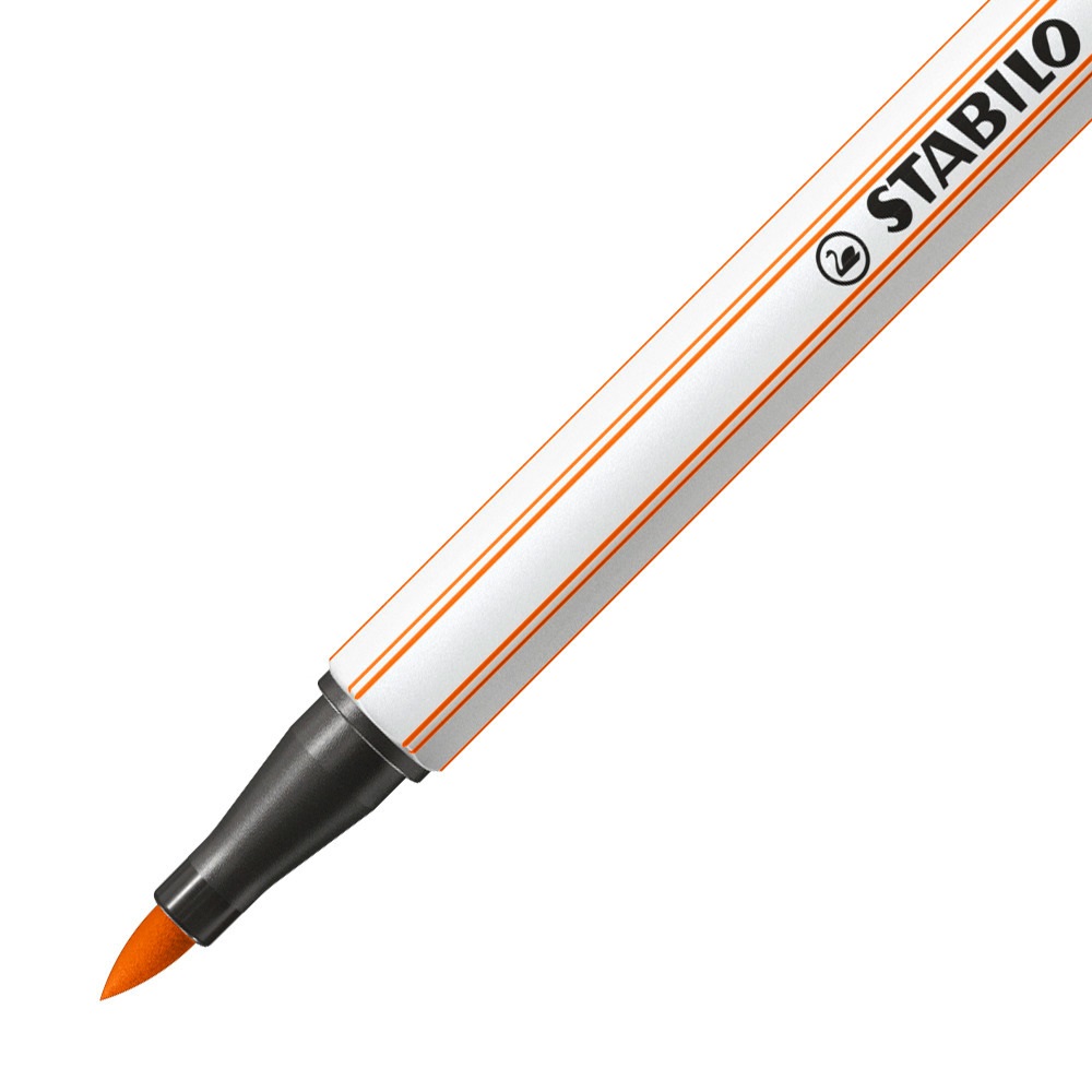 STABILO Pen 68 brush - Pennarello a punta a pennello M 1 mm - Colore Vermiglio Pallido - Ideale per Hand Lettering