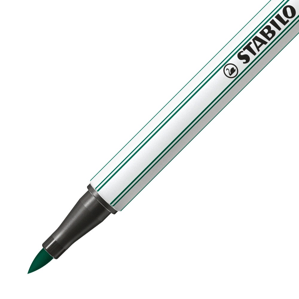 STABILO Pen 68 brush - Pennarello con punta a pennello Verde turchese M 1 mm - 568/53