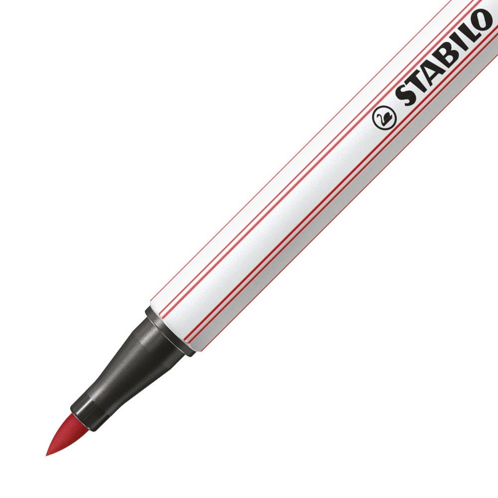 STABILO Pen 68 brush - Pennarello con punta a pennello M 1 mm - Ruggine (Rosso Terracotta) - Ideale per hand lettering