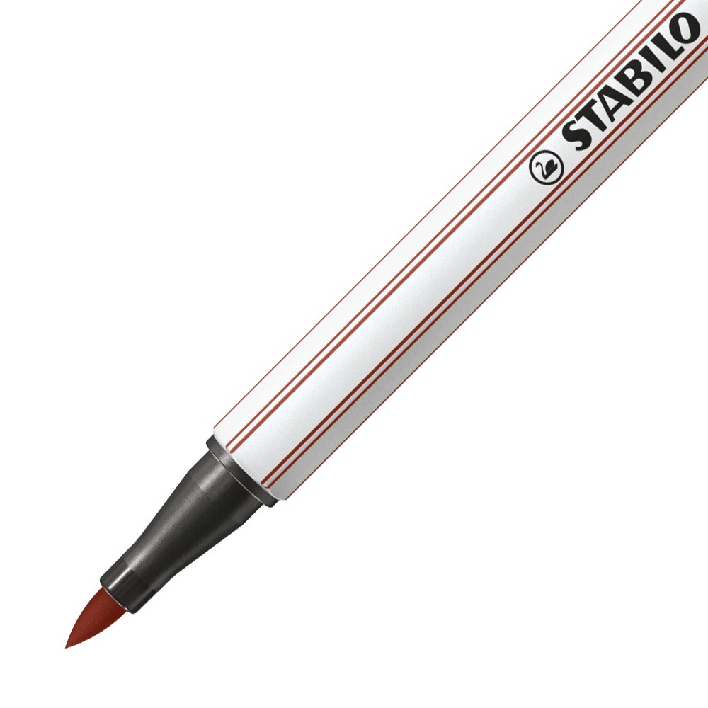 STABILO Pen 68 brush - Pennarello a punta a pennello - Colore Terra di Siena - Spessore M 1 mm