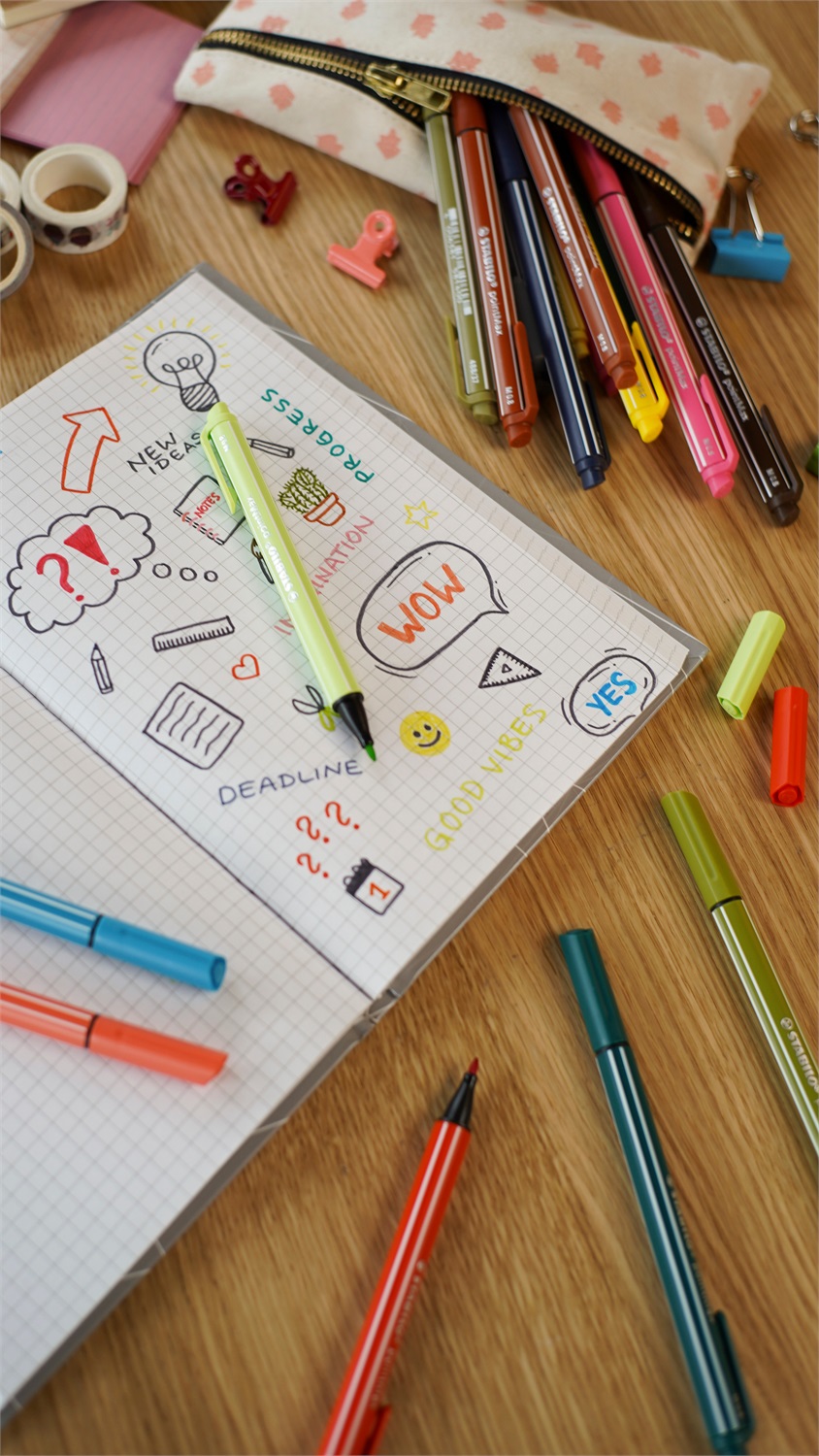 Stabilo Point Max Fineliner Premium - Astuccio da 15 colori assortiti - Punta nylon 0.8 mm, inchiostro a base d'acqua