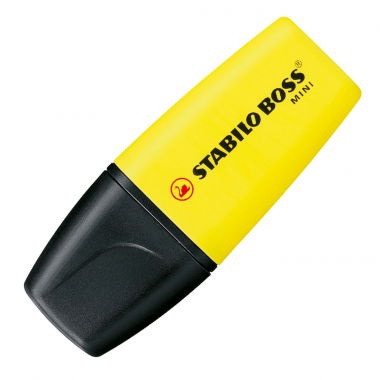 STABILO BOSS MINI - Evidenziatore 5 pz con Punta Smussata in Giallo, Arancione, Rosa, Verde e Blu - Tecnologia Anti-Dry-Out
