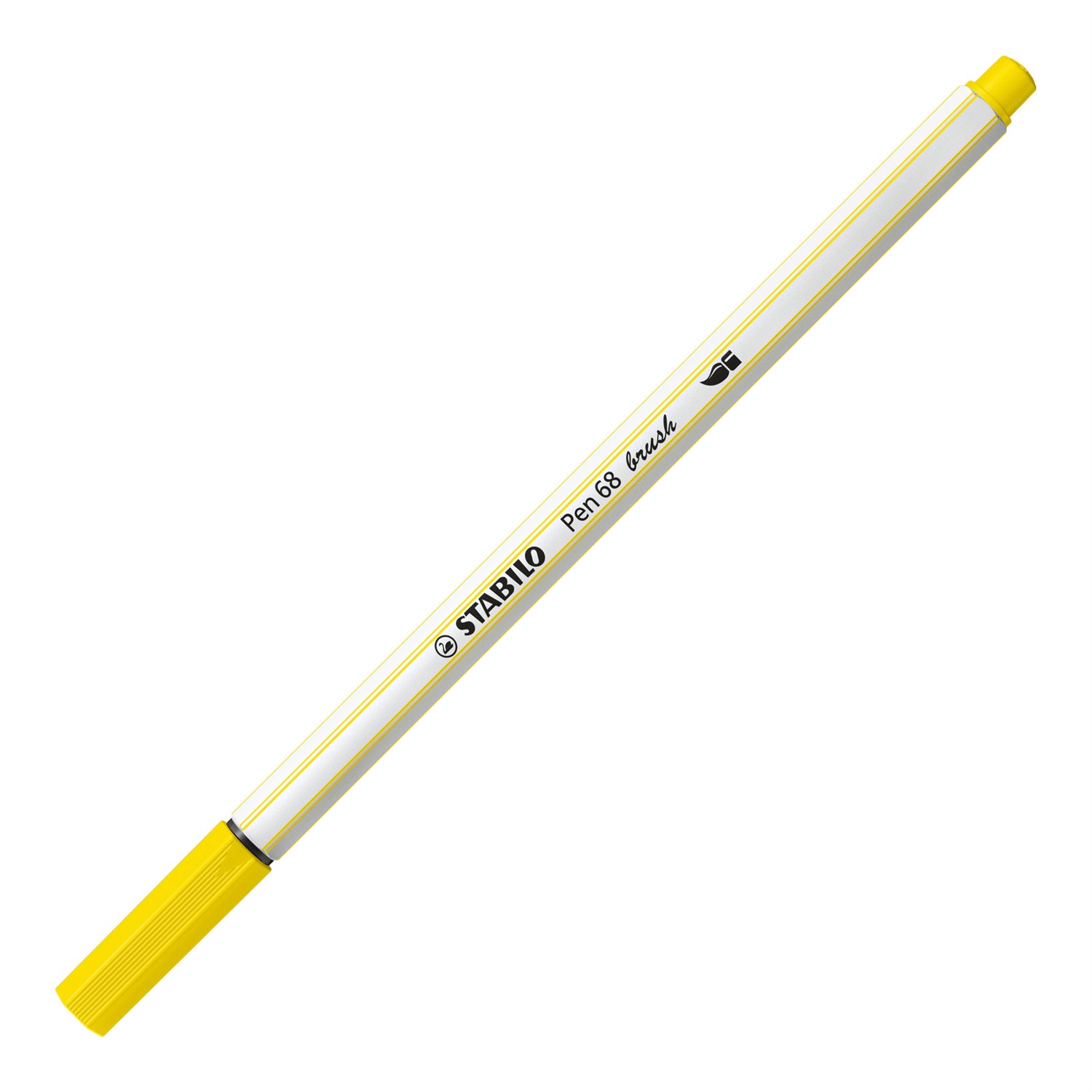 STABILO Pen 68 brush - Pennarello a punta a pennello M 1 mm giallo limone - 568/24