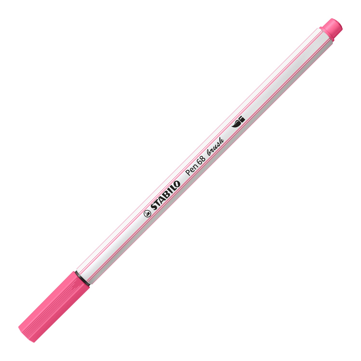 STABILO Pen 68 brush - Pennarello a punta pennello M 1 mm rosa per hand lettering