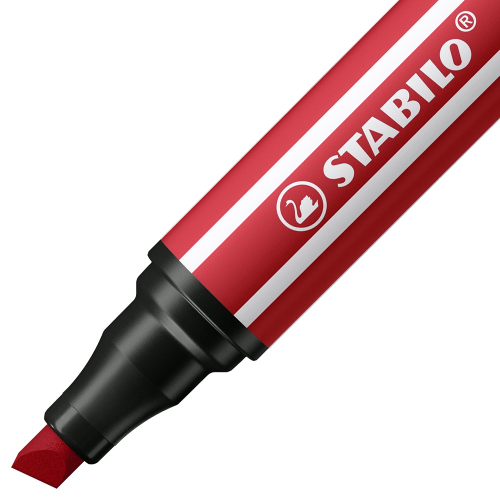 STABILO Pen 68 MAX - Pennarello Premium con punta scalpello (1 5 mm) - Astuccio da 18 colori assortiti