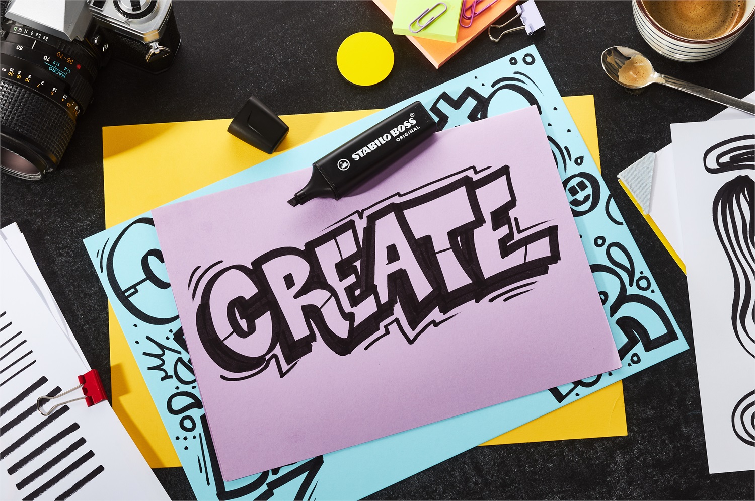 STABILO BOSS ORIGINAL Evidenziatore Marcatore Nero 10 pz - Tratto 2-5 mm, Inchiostro Alta Qualità, Asciugatura Rapida