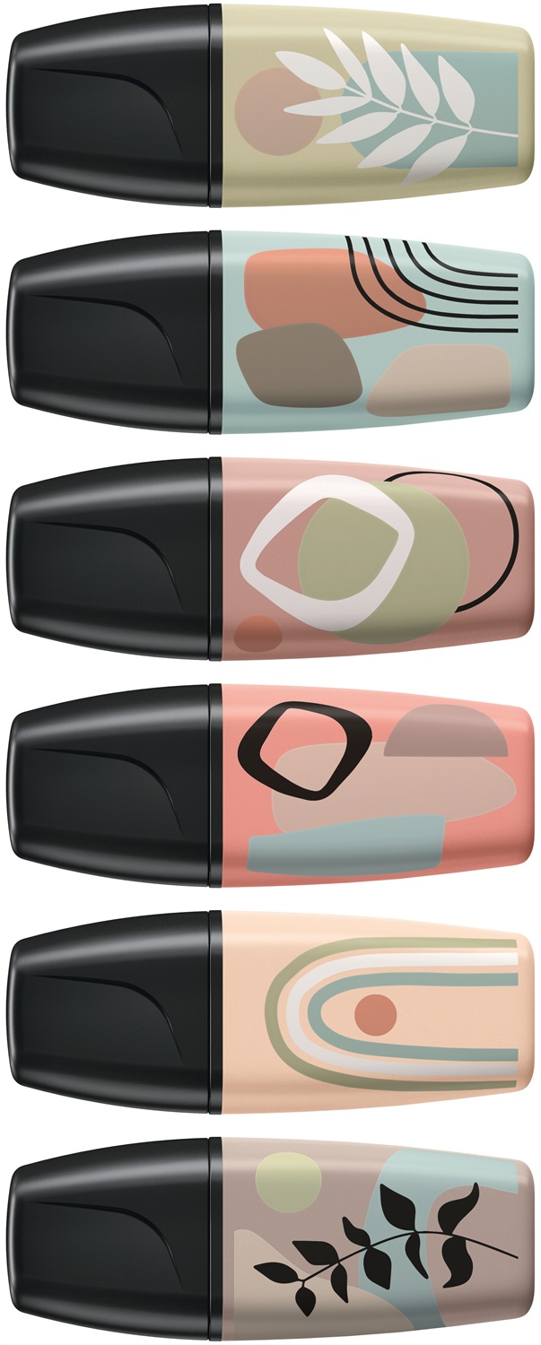 Stabilo BOSS MINI Naturevibes - Evidenziatore 6 pz Punta smussata Colori assortiti - Design ispirato alla natura
