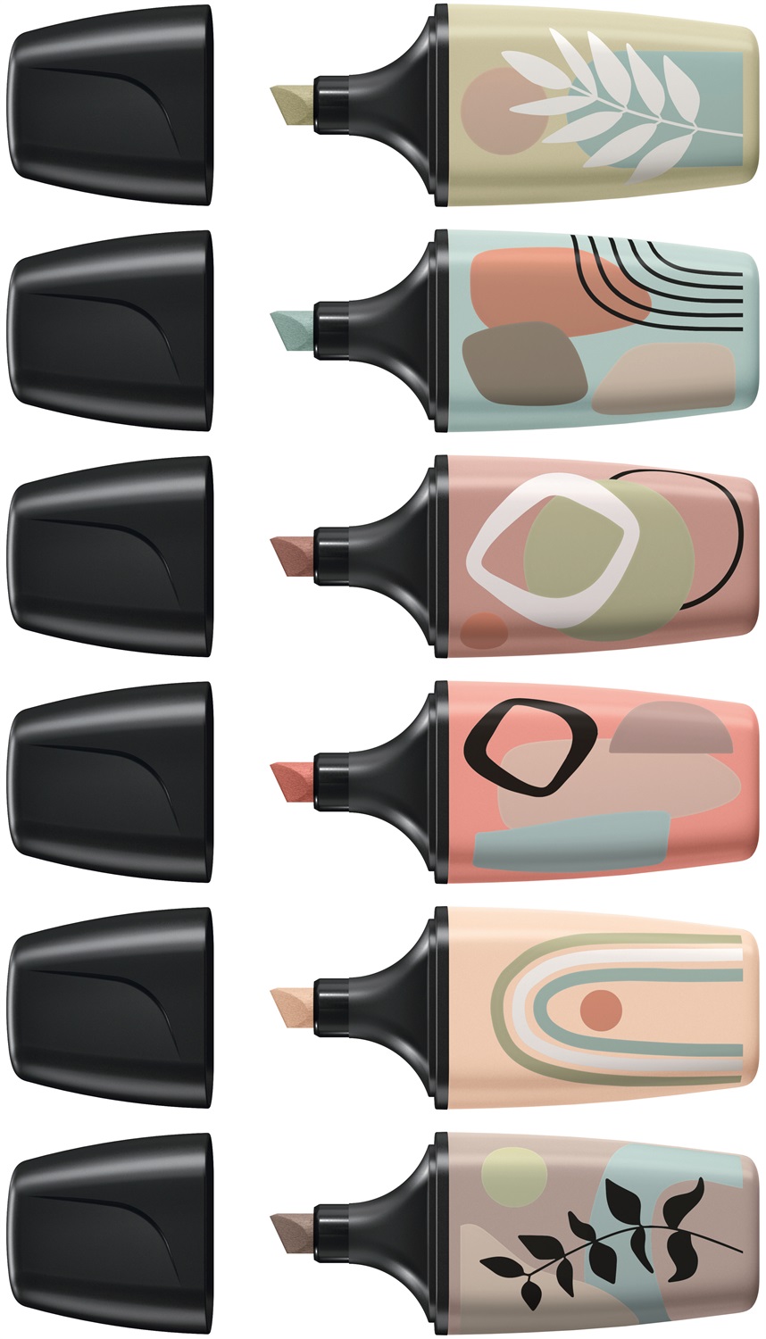 Stabilo BOSS MINI Naturevibes - Evidenziatore 6 pz Punta smussata Colori assortiti - Design ispirato alla natura
