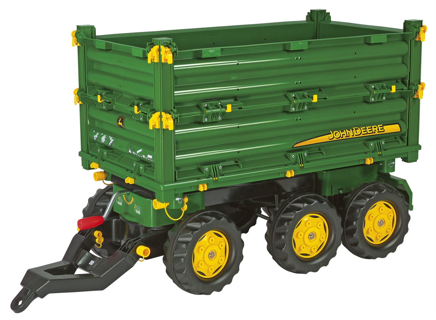 Rolly Toys Veicolo a Pedali Multitrailer John Deere 125043 - Rimorchio Ribaltabile per Bambini da 3 a 10 Anni