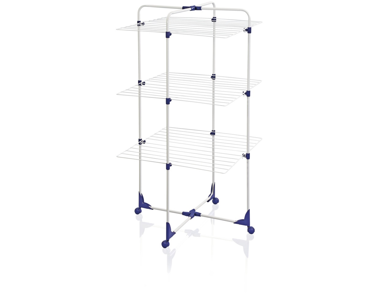 Leifheit 81454 Stendibiancheria Classic Tower 270, Metallo Bianco, 27 m, Pieghevole, Tre Ripiani