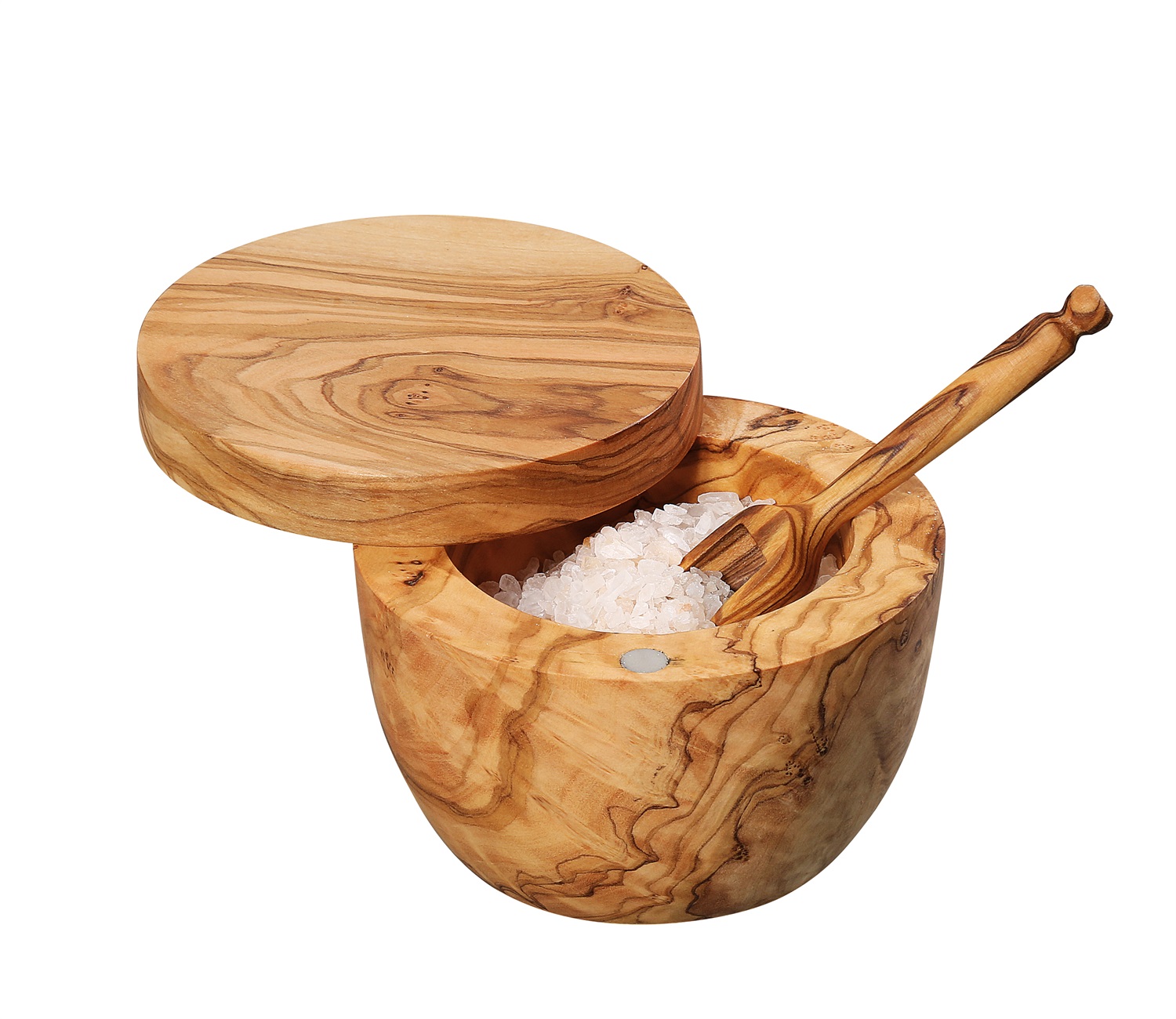 Zassenhaus Vaso per Sale e Spezie in Legno d'Ulivo - Ø 9,5 cm, Contenitore Elegante e Funzionale