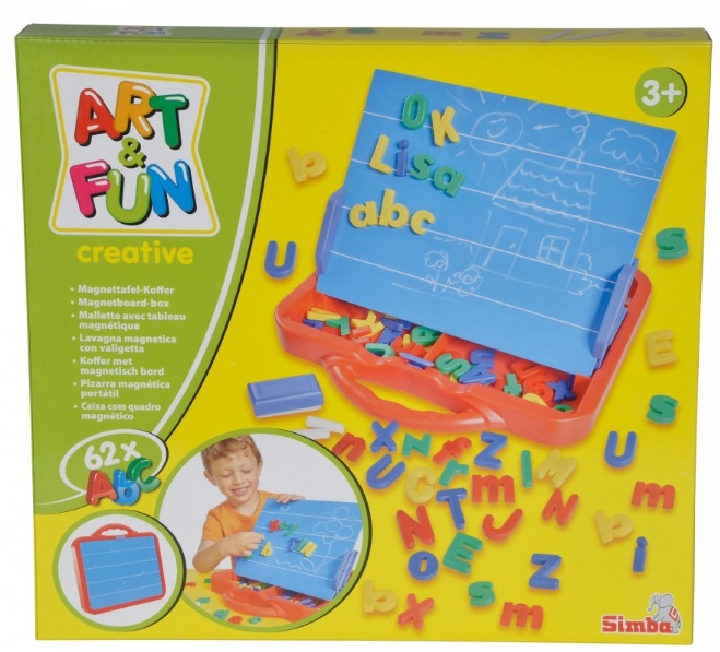 Simba Art&Fun ABC Lavagna Magnetica Valigetta - 62 Pezzi, Dimensioni 32x30 cm, Età 3