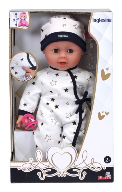 Simba Toys Bambola Inglesina Bebè 38 cm con Funzioni Interattive e 24 Suoni