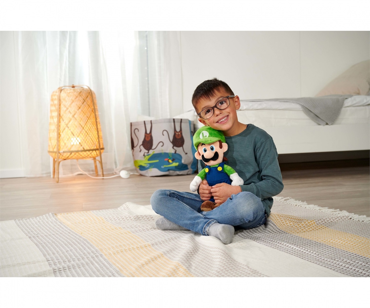 Simba Peluche Super Mario Luigi 30 cm - Morbido, Adatto dai Primi Mesi di Vita