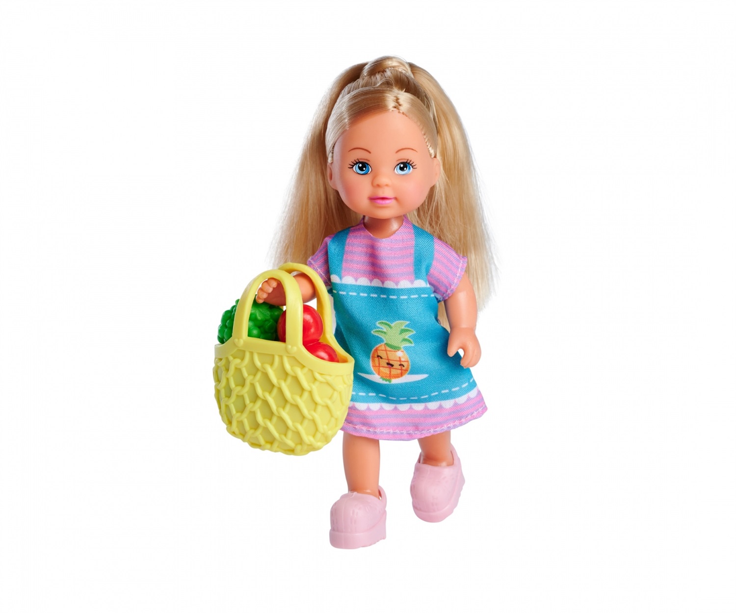 Simba Toys Evi Love Bambola con Mercato Frutta e Cavalletto - 12 cm, dai 3 anni