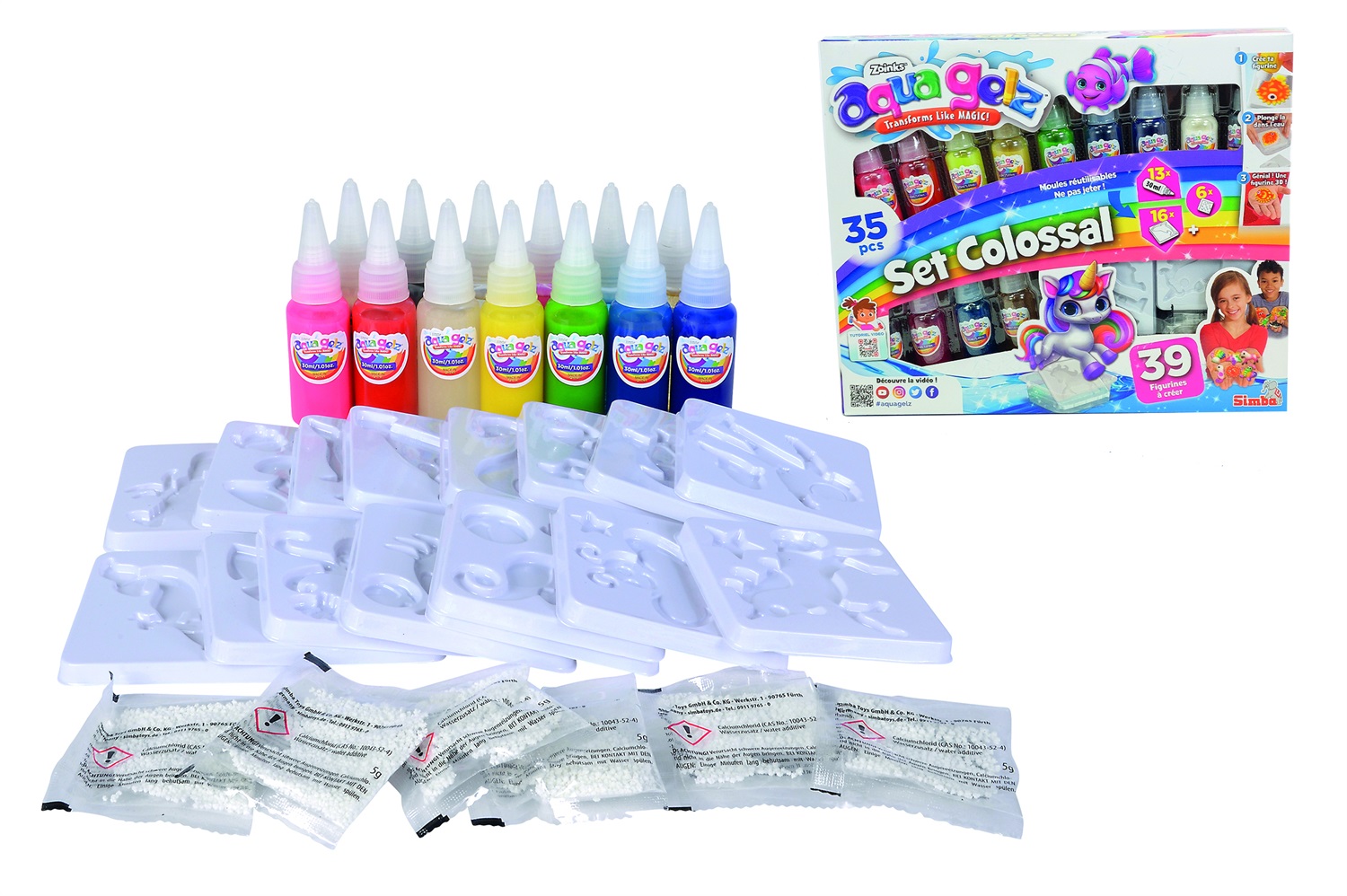 Simba Aqua Gelz Set Colossal - Kit creativo per bambini per la creazione di figure 3D con tubi di gel - Età da 8 anni