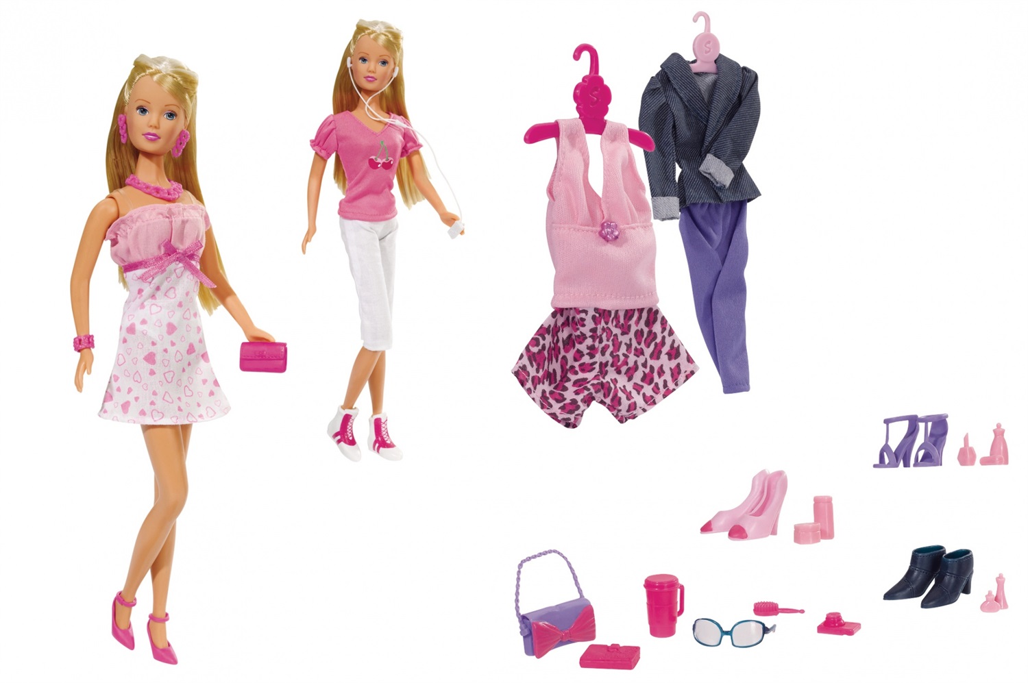 Simba Steffi Love Mega Fashion - Bambola con 4 cambi di vestiti e accessori