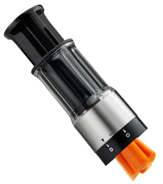 GEFU FLEXICUT 13421 - Tagliatore per Verdure e Frutta in Acciaio Inox con Inserto di Taglio Regolabile