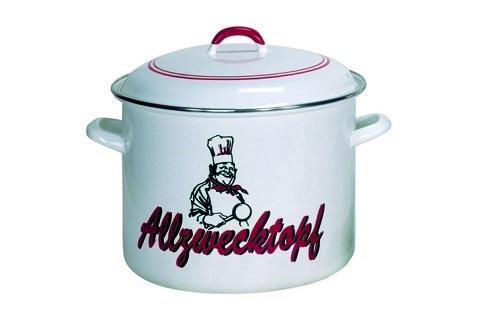 Karl Krüger Pentola Smaltata Multiuso 14L Ø28cm con Coperchio a Campana
