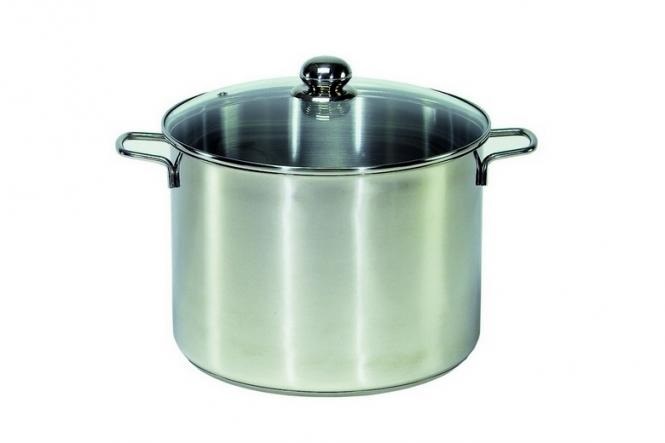 Karl Krüger Pentola Jumbo 17L in Acciaio Inox con Coperchio in Vetro, Base a Capsula, Manici Resistenti al Calore