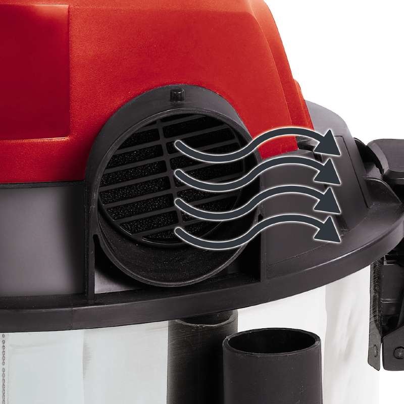 Einhell TC-VC 1930 SA Aspirapolvere Aspiraliquidi 1500 W con Serbatoio da 30 L in Acciaio INOX