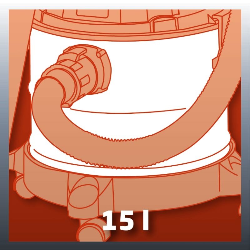 Einhell TH-VC 1815 15 L Aspiratore a cilindro Secco e bagnato 1250 W