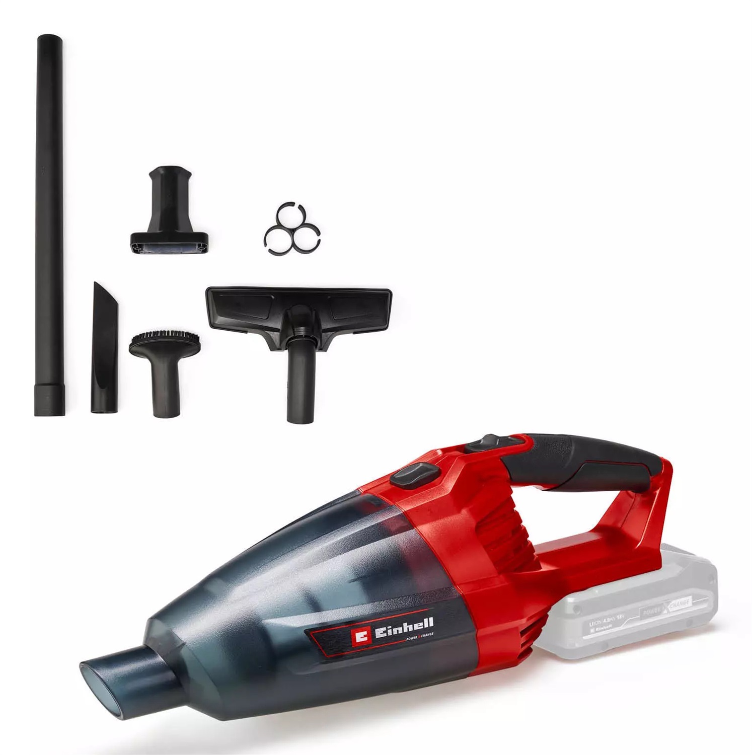 Einhell TE-VC 18 Li-Solo - Aspiratore Portatile a Batteria 18V, Capacità 540 ml, Potenza Aspirazione 4.2 kPa, Senza Batteria e Caricabatterie