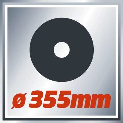 Einhell TC-MC 355 Troncatrice per Metallo 2300 W, 4000 Giri/min, Disco Ø355 mm, Taglio Max 100x100 mm, Inclinazione -15° 45°, Piano 460x260 mm
