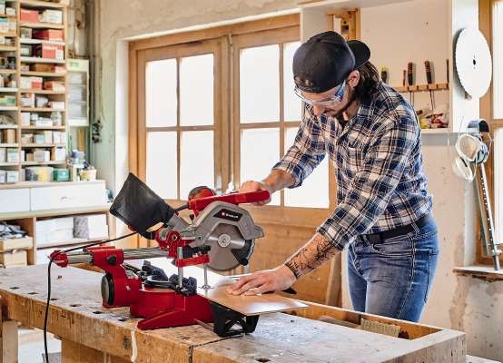 Einhell TE-SM 216 Dual Troncatrice Radiale 1800 W 5000 Giri/min Lama Ø216 mm Inclinabile Destra e Sinistra 0-45° Taglio Max 305 x 65 mm